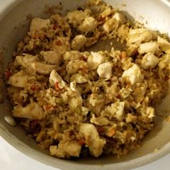 A picture of Chicken and Rice Dinner.