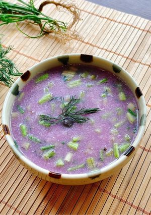 Hình của món Canh Khoai Mỡ Nấu Rau Cần.