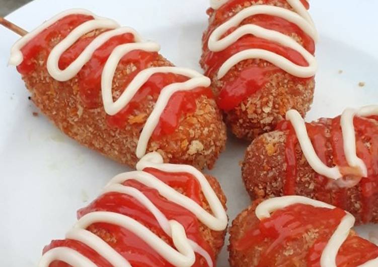 Resep Corndog Sosis Mini takaran sendok yang Enak Banget