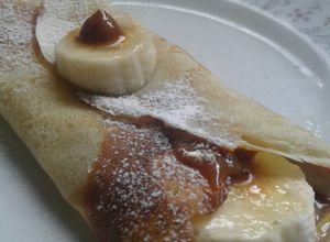 Una foto de Panqueques de avena y bananas