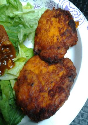 A picture of Sweet potato and bacon patties.