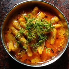 Rajasthani gatte / bele ki sabji A picture of Rajasthani gatte / bele ki sabji.
