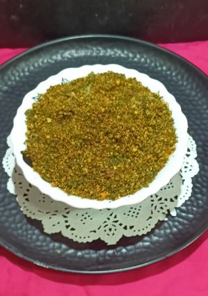 A picture of Curry Leaves Podi Chutney.