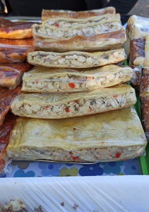 Una foto de Tarta de pollo con salsa blanca