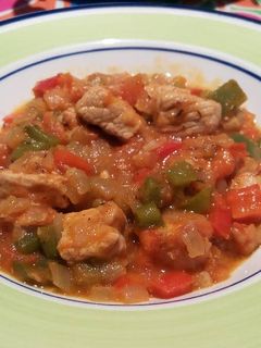 Una foto de Cinta de lomo con pimientos