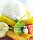 Macedonia al ron con helado