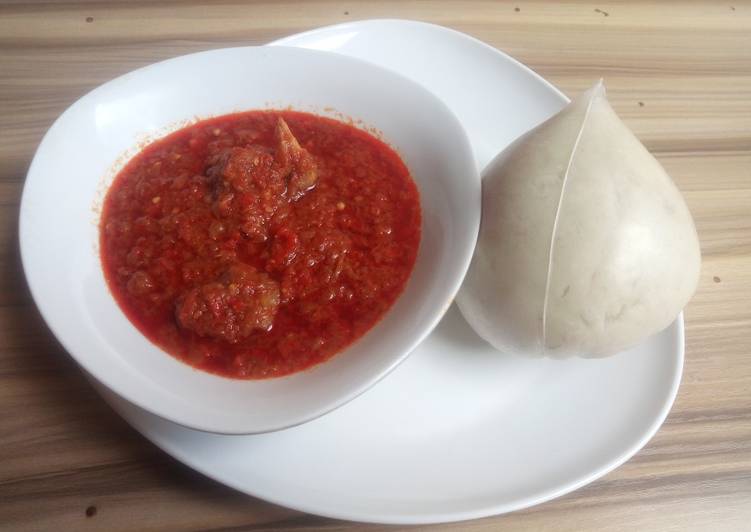 Pounded yam with stew