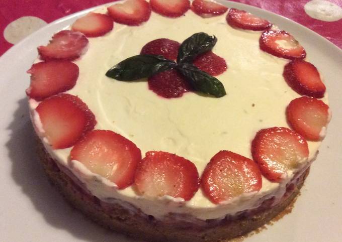 Cheesecake fraises et chocolat blanc