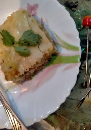 A picture of Beef lasagna.
