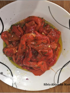 Una foto de Pimientos rojos asados al horno