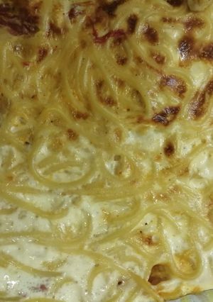 صورة لوصفة معكرونة بالقشطة والجبنة 😋