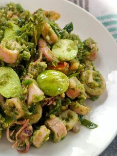 Foto resep Cumi asin pete, sambal ijo