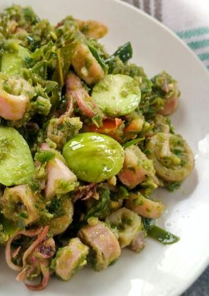 Foto resep Cumi asin pete, sambal ijo