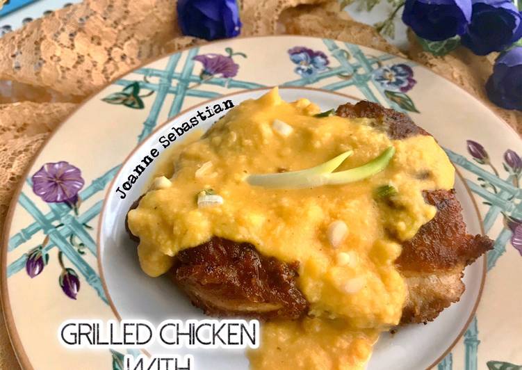 Langkah Mudah Memasak Grilled Chicken With Salted Egg Sauce Anti Gagal