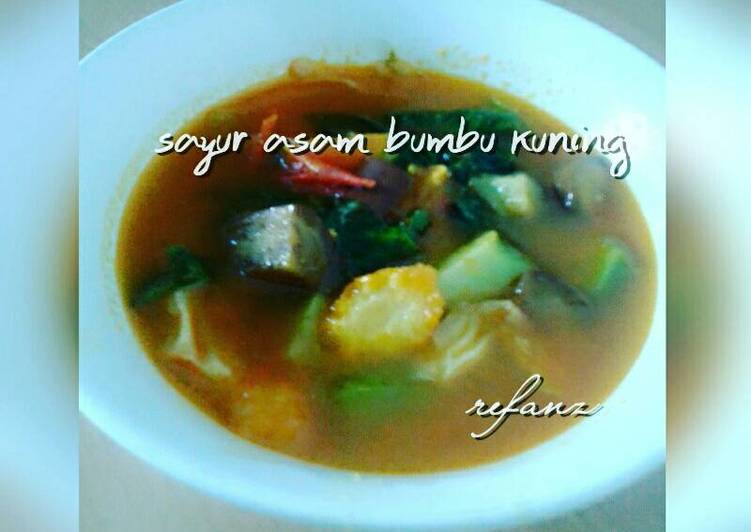 Resep Sayur asem bumbu kuning yang mudah