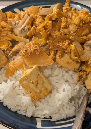 豆腐炒韓式泡菜 的食譜成品照片