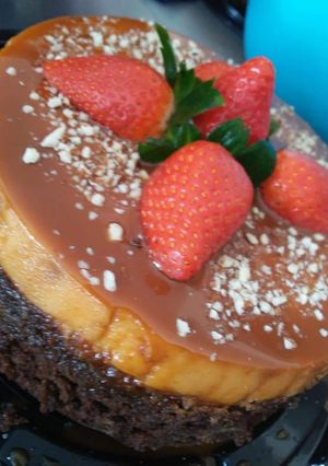 Una foto de Chocoflan
