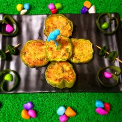 A picture of Stuffed cheese capsicum.