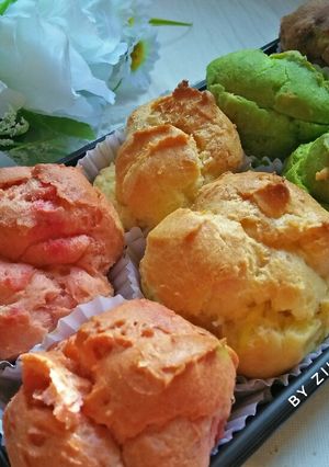 Foto resep Soes Rainbow (sus pelangi) vla vanilla