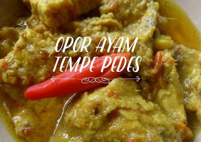 Opor ayam tempe pedes