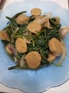 Foto resep Tumis kangkung baso saus tiram