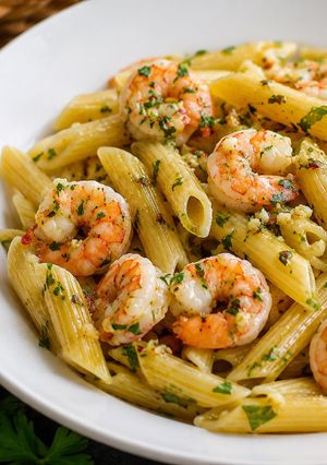 Una foto de Pasta con Gambas al Ajillo