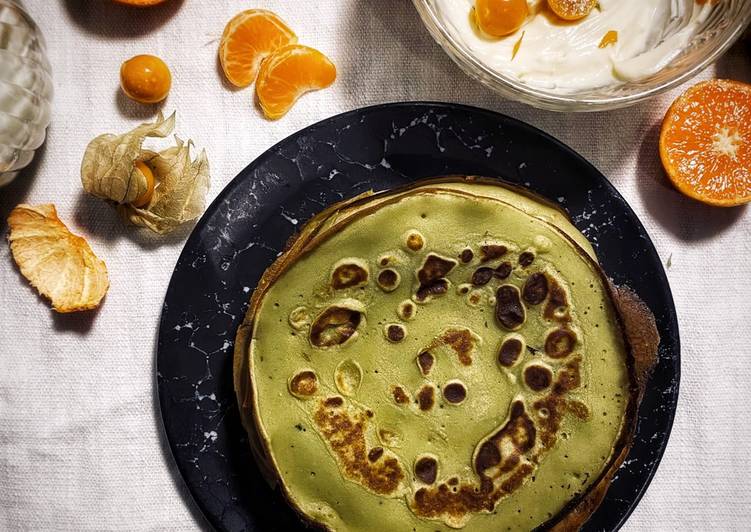 Crêpe matcha et crème mascarpone