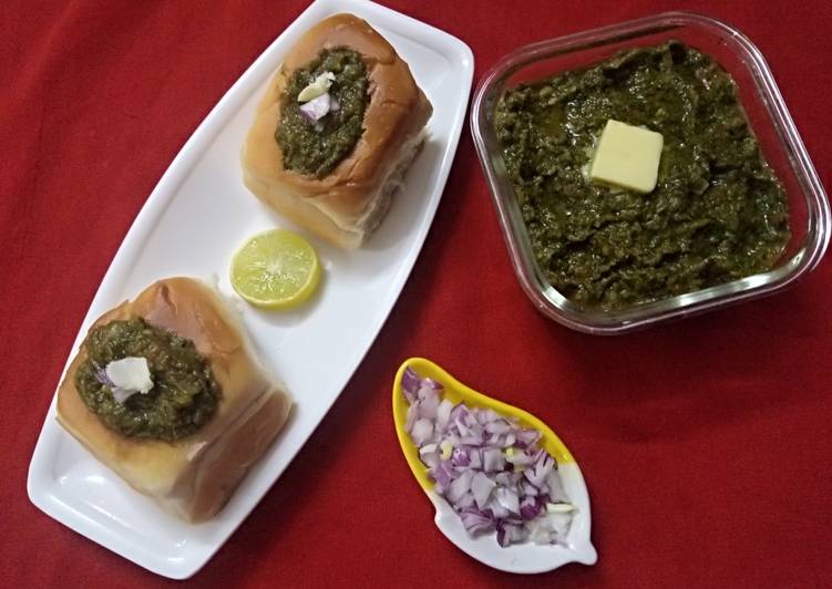 Recipe of Super Quick Homemade Green pav bhaji