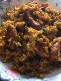 Arroz con salchichas