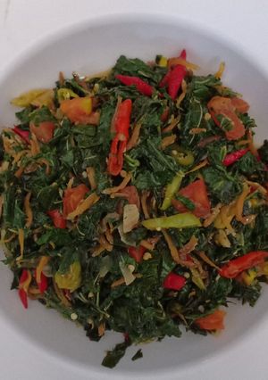 Foto resep Tumis daun singkong teri