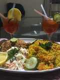 Basmatic Jollof rice with KFC & salad