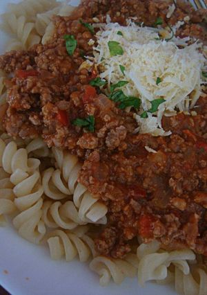 Una foto de Fideos con boloñesa