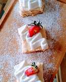 Postre Napoleón, Decorado con merengue Suizo y fresas