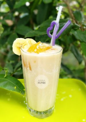 Hình của món Sinh tố Chuối Đào.