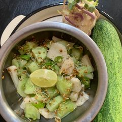 A picture of Turnip Cucumber Microgreens Salad.