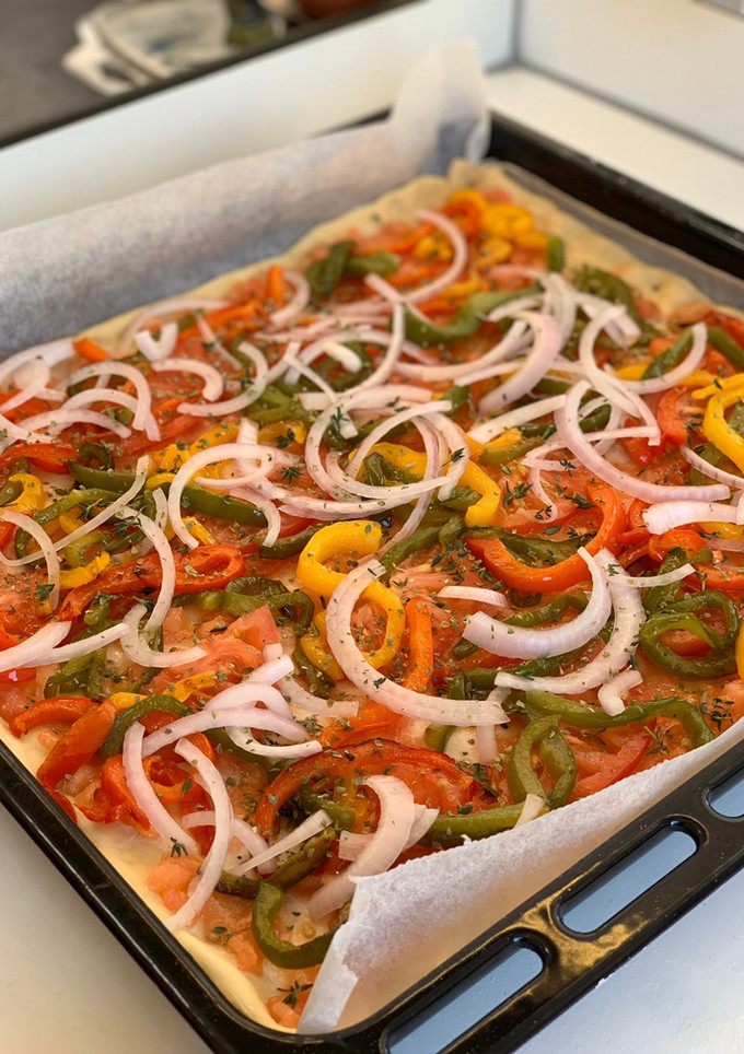 Una foto de Coca de verduras