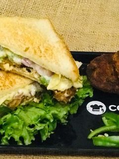 A picture of Shami Kabab Sandwich.