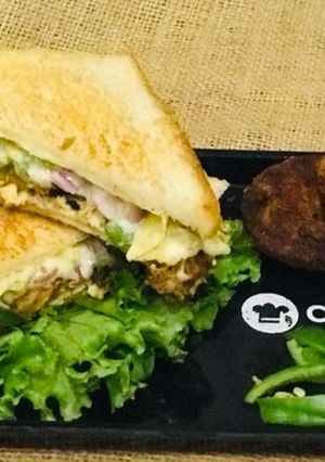 A picture of Shami Kabab Sandwich.