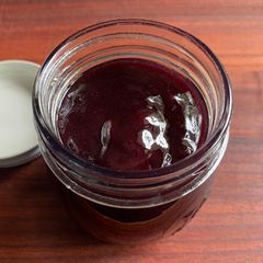 A picture of Grape Jam (made from Grapes full of seeds).