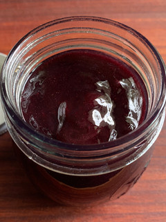 A picture of Grape Jam (made from Grapes full of seeds).