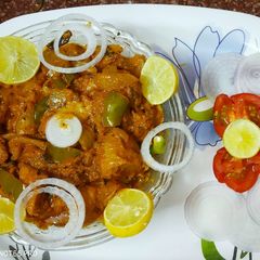 A picture of Kadai Soya chaap recipe.