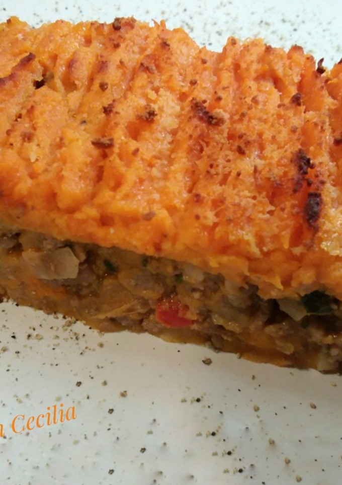 Una foto de Pastel de carne con puré de boniato