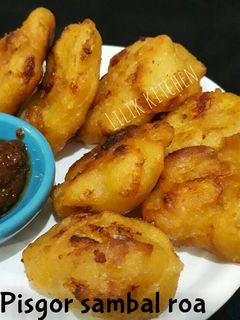 Foto resep Pisang goreng sambal roa
