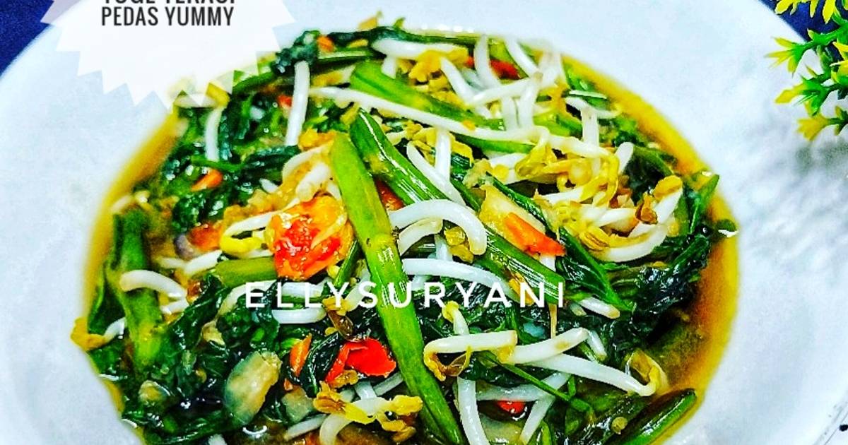 Resep Tumis Kangkung Toge Terasi Pedas Yummy Oleh Elly Suryani Cookpad