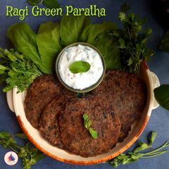 A picture of Calcium rich ragi green paratha.