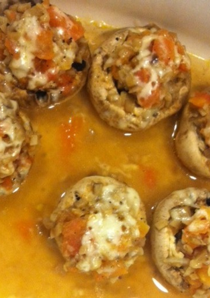 Una foto de Champignons rellenos gratinados