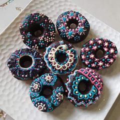 A picture of Baked  Chocolate Donuts.