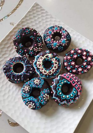 A picture of Baked  Chocolate Donuts.