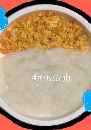 Foto resep MPASI 10, 11, 12 BULAN (wortel tahu telur ayam kampung bubur beras putih)