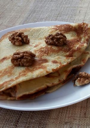 Diótöltelékes burgonyás palacsinta recept fotója